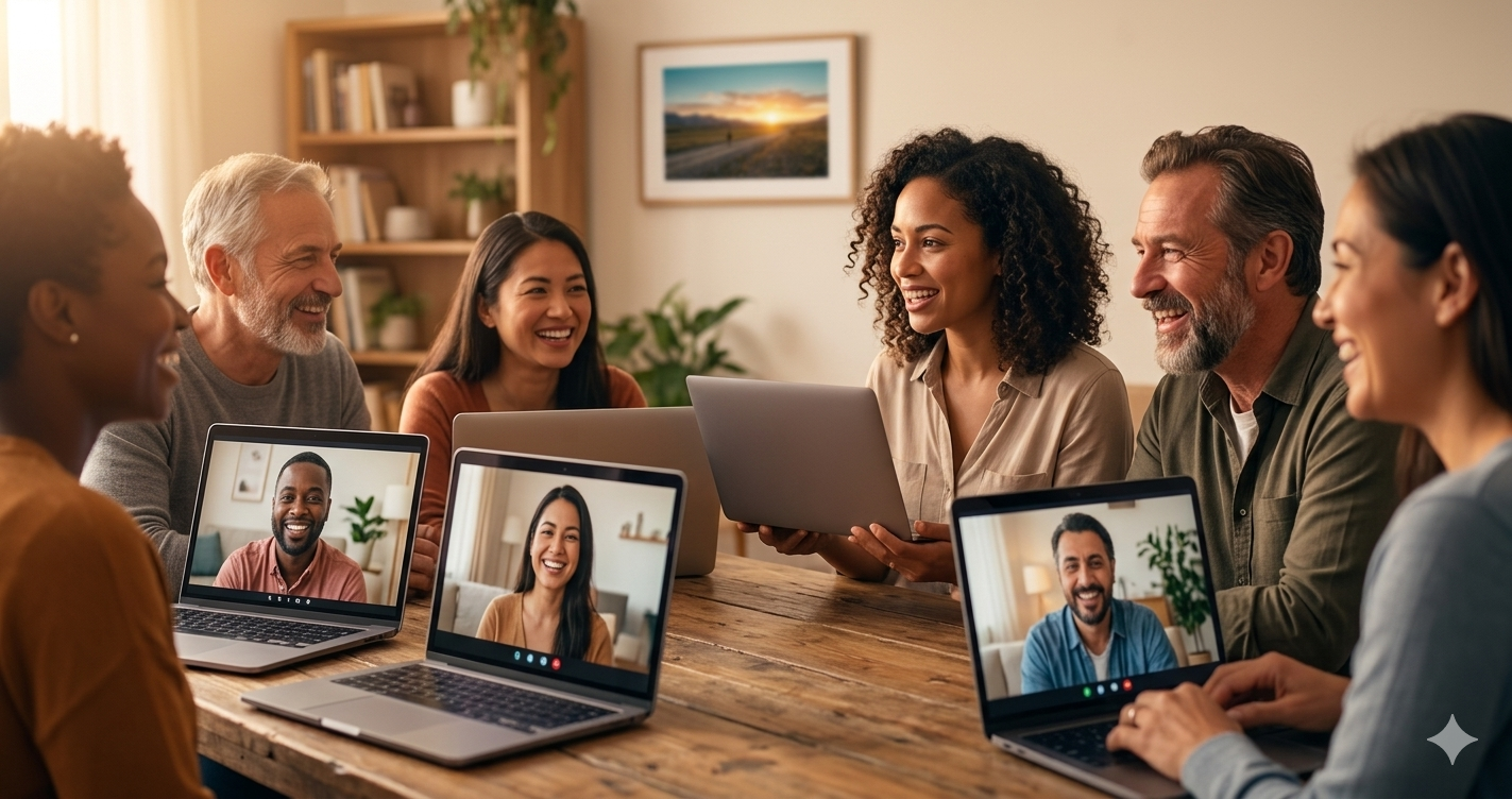 Future Together — monthly online meetup: people connecting across screens — our monthly online community meetup